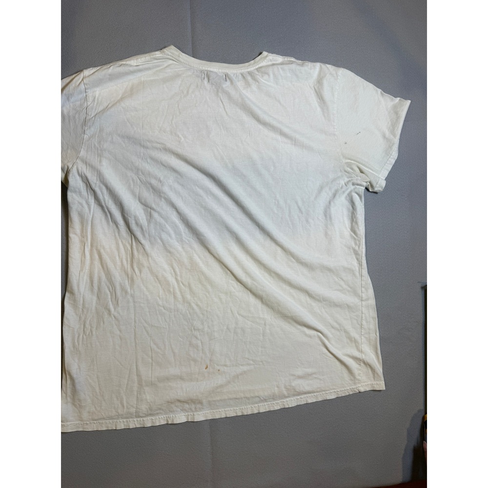 Polo Jeans Co Ralph Lauren Graphic T-Shirt Cream Vintage Distressed Mens XL - Picture 4 of 9